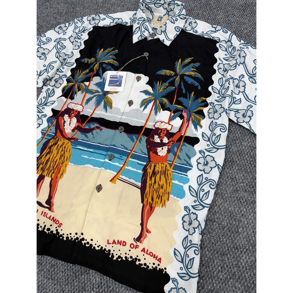 Kahala Men's Medium Rayon Shirt Michael Cassidy Hawaiian Hula Girls Palekaiko - Picture 2 of 8
